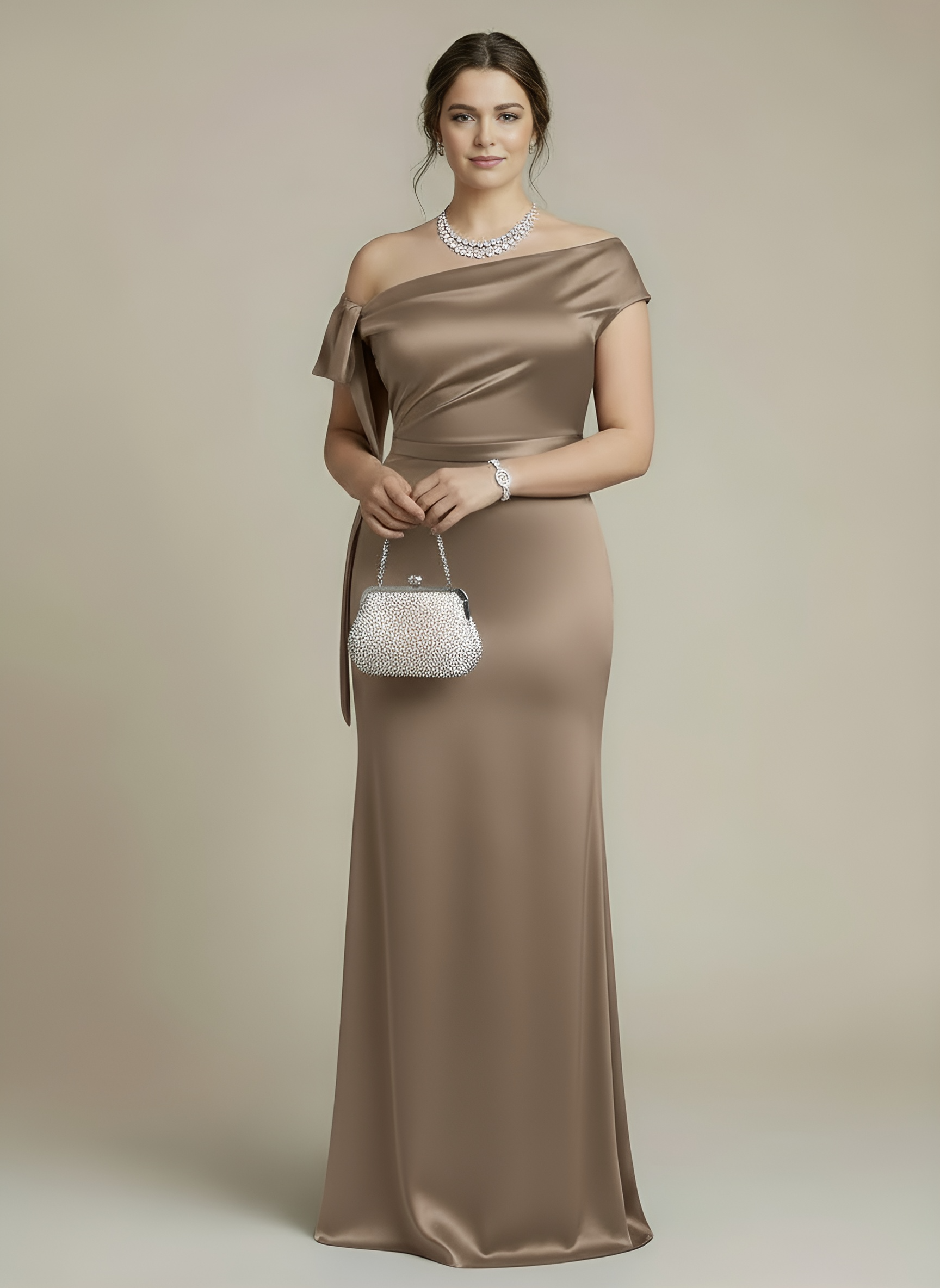 Annatasia Off-Shoulder Black Silk Maxi Dress for Formal Events | Premium Suzhou Silk | Elegant Evening Gown